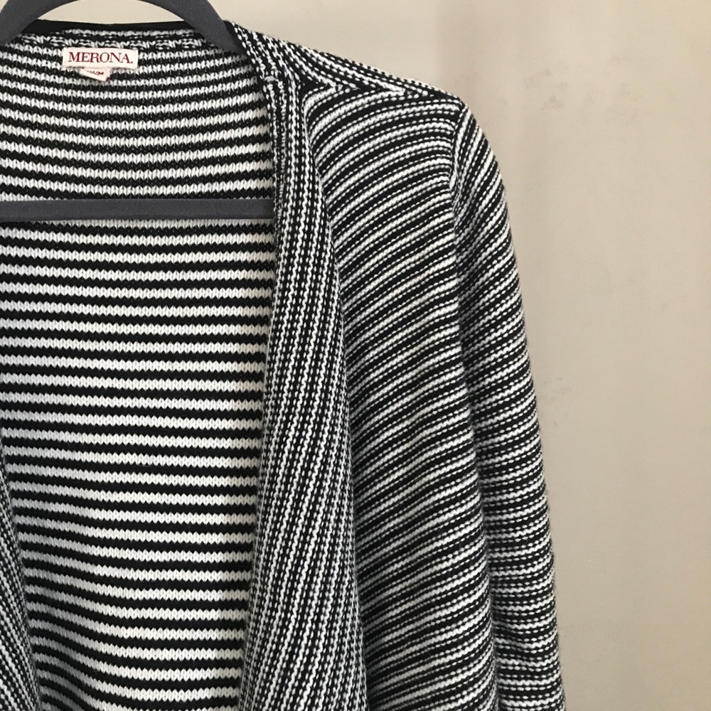 MERONA | Black and White Cardigan Sweater